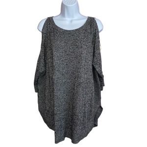 Express gray cold shoulder tunic top sweater size medium